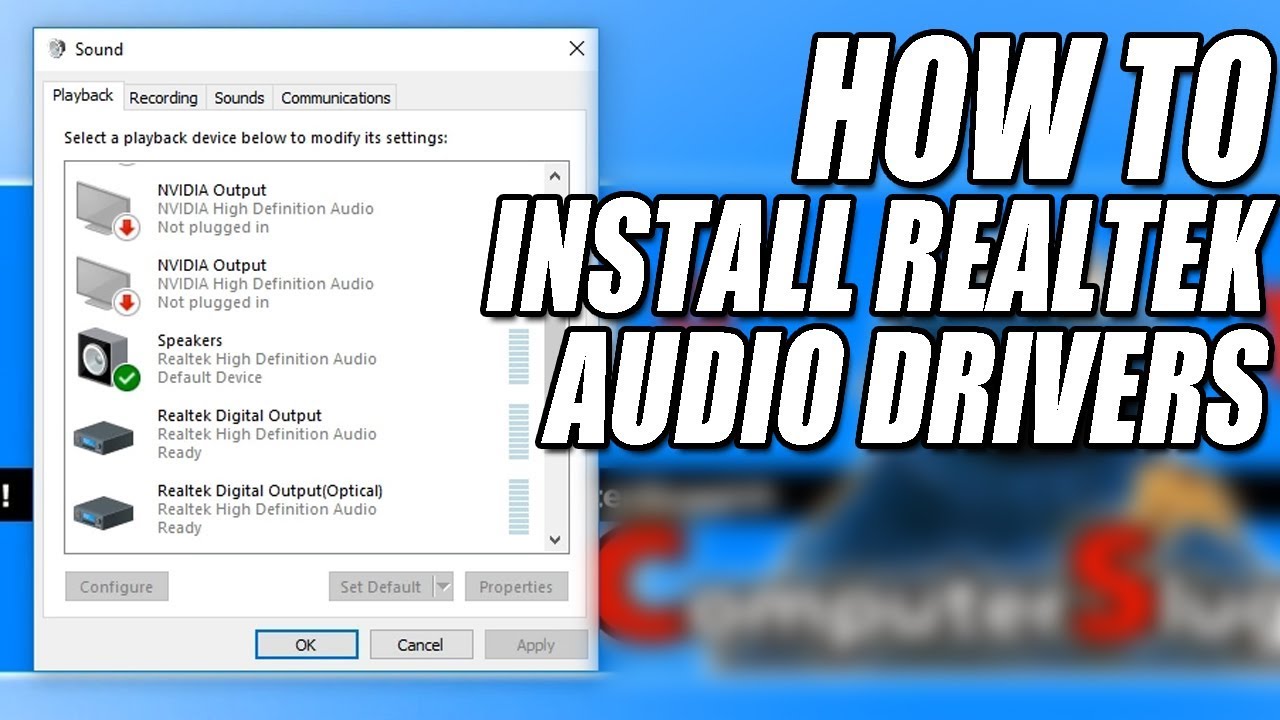 update driver realtek high definition audio